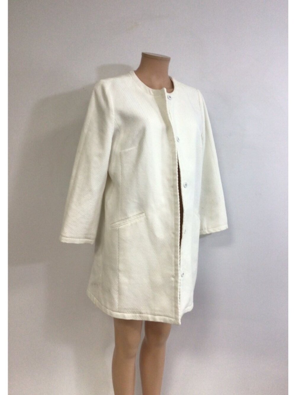 Talbots White Midi Coat Jacket Womens 12